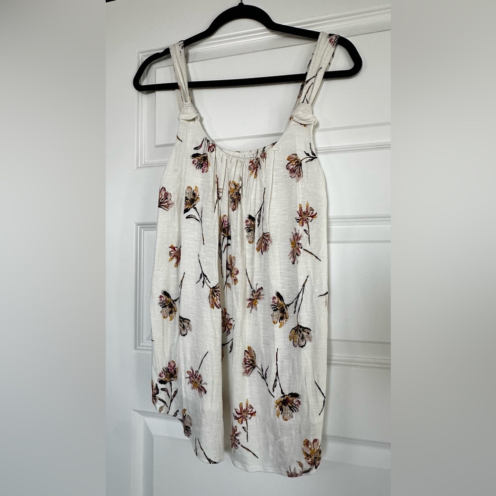 Maurices Floral Print Tank Top - Cream and Brown